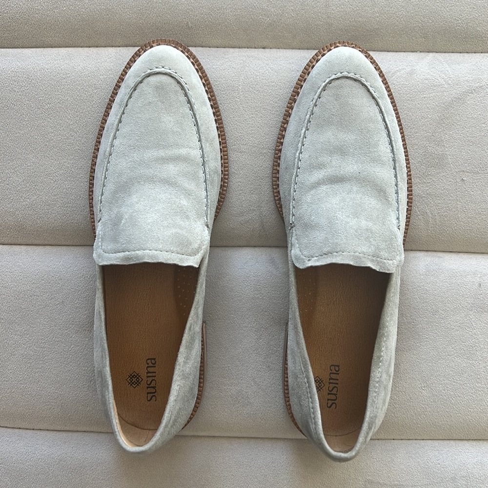 NEW Susina Light Gray Suede Loafers